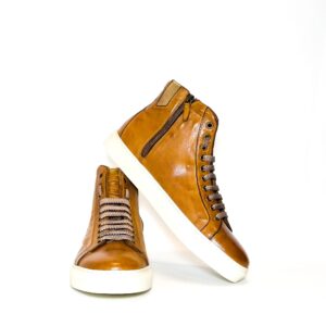 Sneakers alta da uomo in pelle