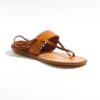 Woman thong sandal in leather