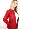 Giacca in pelle donna Romana tuscany tamponata a mano
