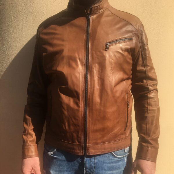 Giacca in pelle uomo Pegaso Tuscany tamponata a mano