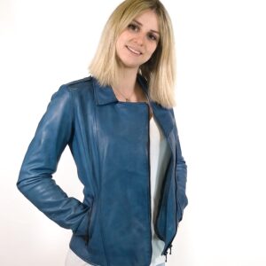 Giacca in pelle donna Grease tuscany tamponata a mano