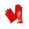 Classic woman leather glove with rabbit lining