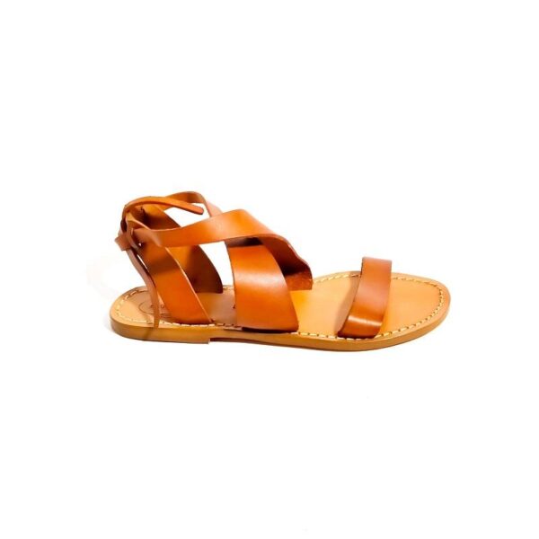 Sandali in cuoio incrociato donna