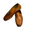 Mocassino intrecciato da uomo in pelle