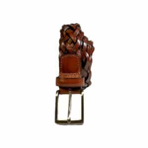 Braided leather belt