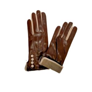 Alternative view of Woman leather glove with lateral buttons