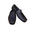 Mocassino intrecciato da uomo in pelle