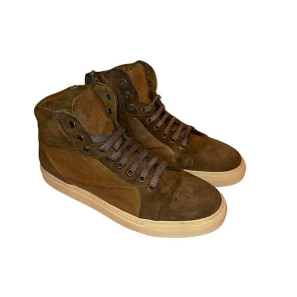Sneakers alta da uomo in pelle di bufalo - immagine 3