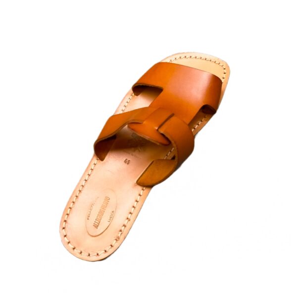 Ciabatta in cuoio con fascia uomo - immagine 3
