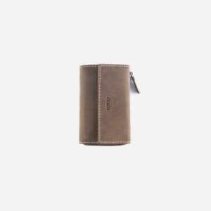 Leather key ring with 6 hooks and short coin purse