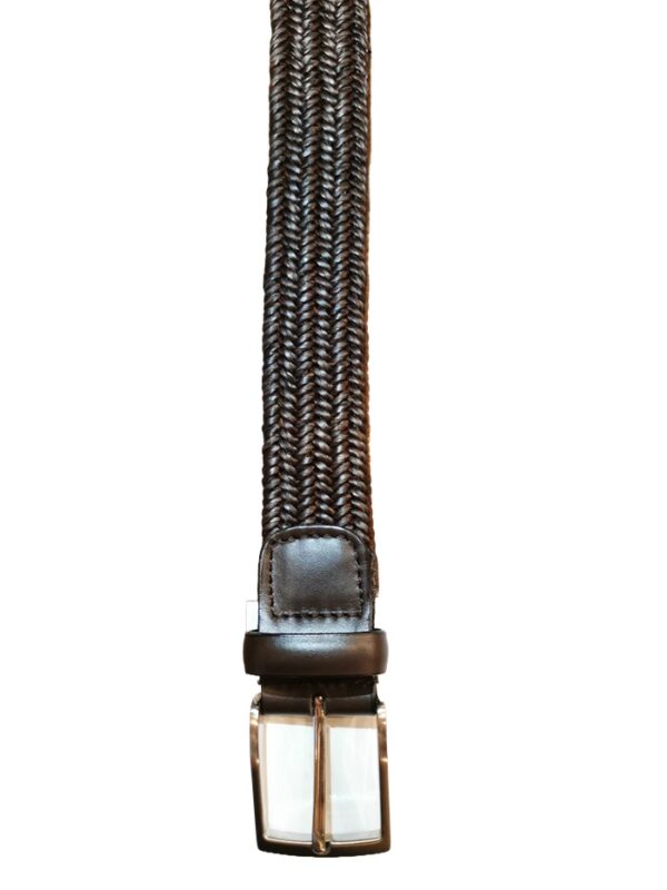 Cintura elasticizzata in pelle - immagine 4