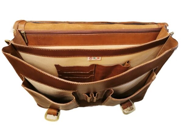 Borsa da lavoro in pelle con tasche I Medici - immagine 4