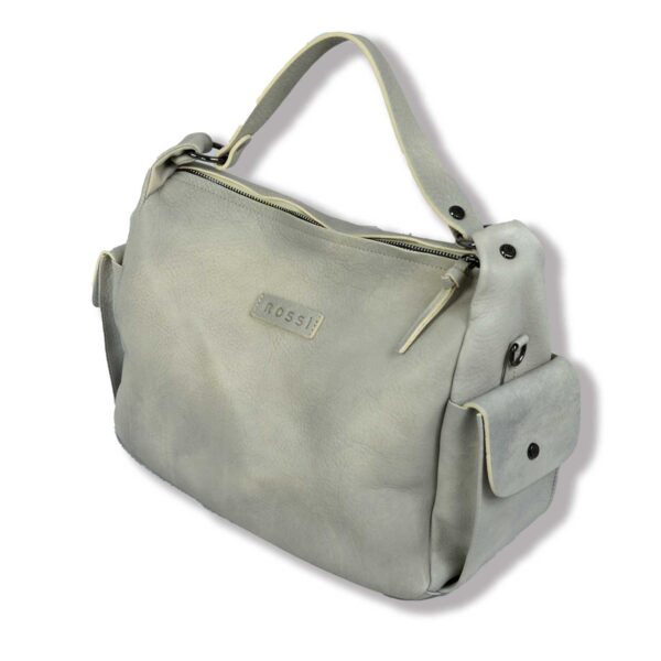 Borsa a spalla in pelle tamponata Bruno Rossi - immagine 2