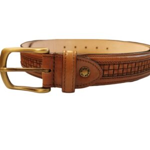 Men's belt with braiding