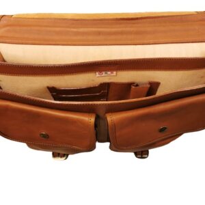Alternative view of Leather work bag w/flap and buckles I Medici