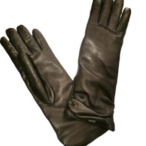 Women's long curled leather glove