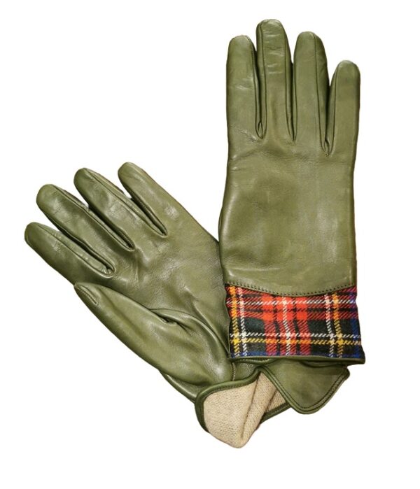 Guanto donna nappa e tartan