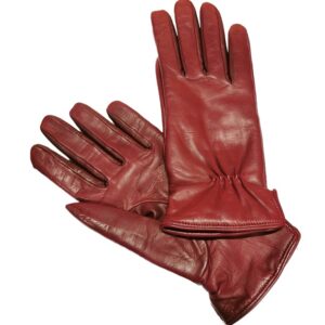 Guanto donna con elastico in pelle