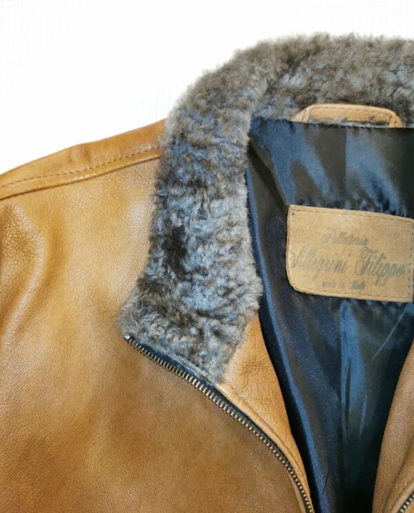 Bentivoglio leather jacket with fur collar - Image 5