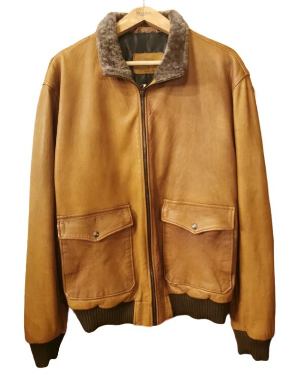 Bentivoglio leather jacket with fur collar