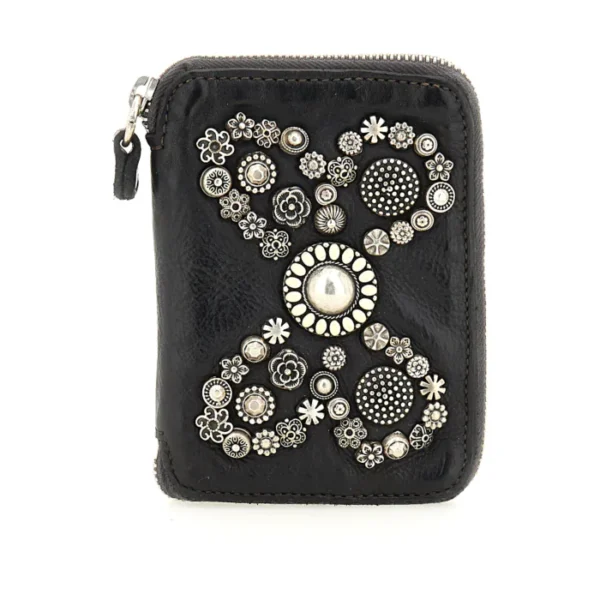 Portafoglio piccolo con borchie Diamante in pelle Campomaggi
