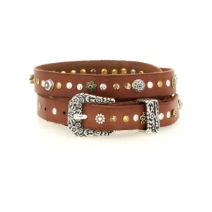 Cintura in pelle con borchie Diamante Campomaggi