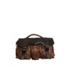 Borsa da lavoro con fibbie in pelle