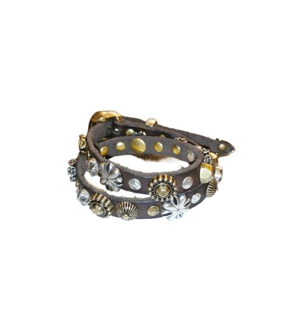 Campomaggi studded double leather bracelet