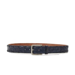 Alternative view of Men's belt in real crocodile back