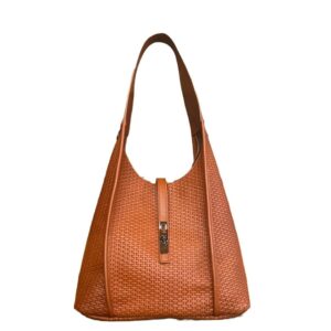 Borsa in pelle Bruno Rossi intreccio stampato