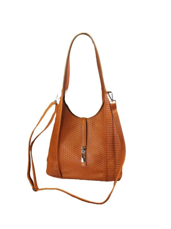 Borsa in pelle Bruno Rossi intreccio stampato - immagine 3