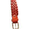 Braided leather belt
