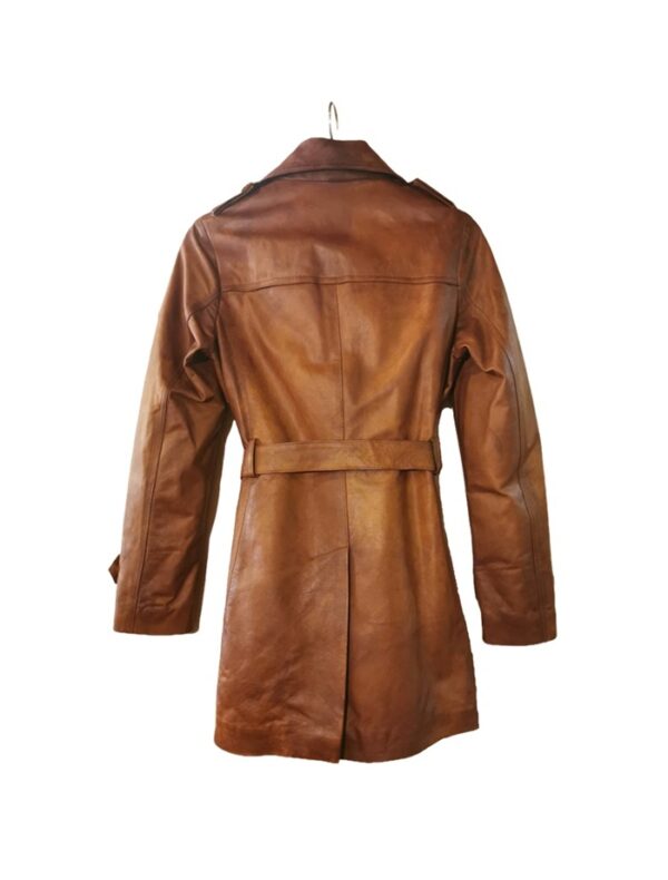 Trench donna in pelle Tuscany tamponato a mano - immagine 2