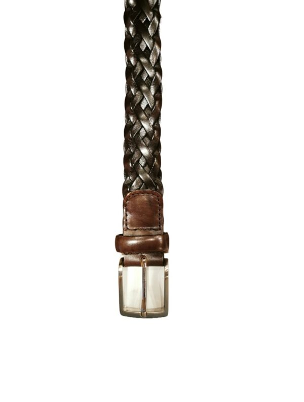Braided leather belt